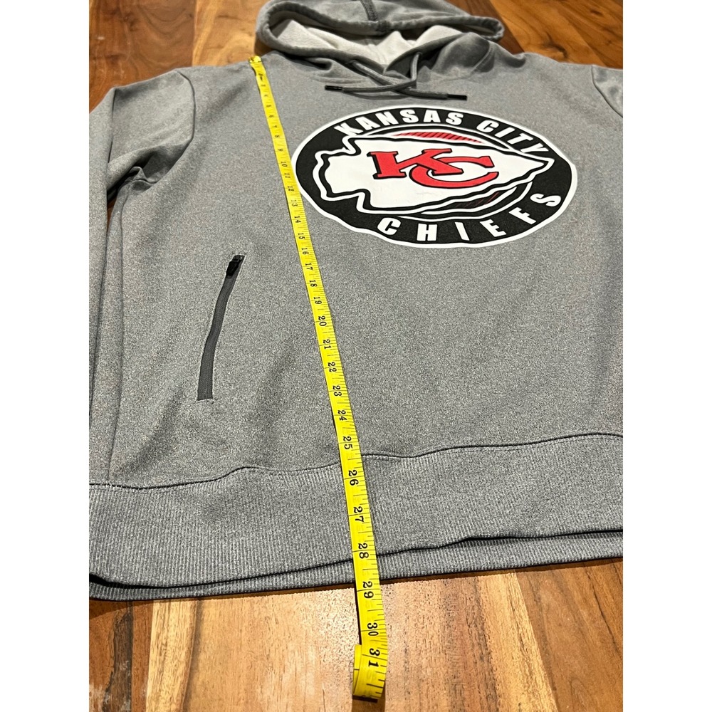 NFL Team Apparel Kansas City Chiefs Hoodie Mens Large Gray Fleece Lined RN126673 - Picture 8 of 11